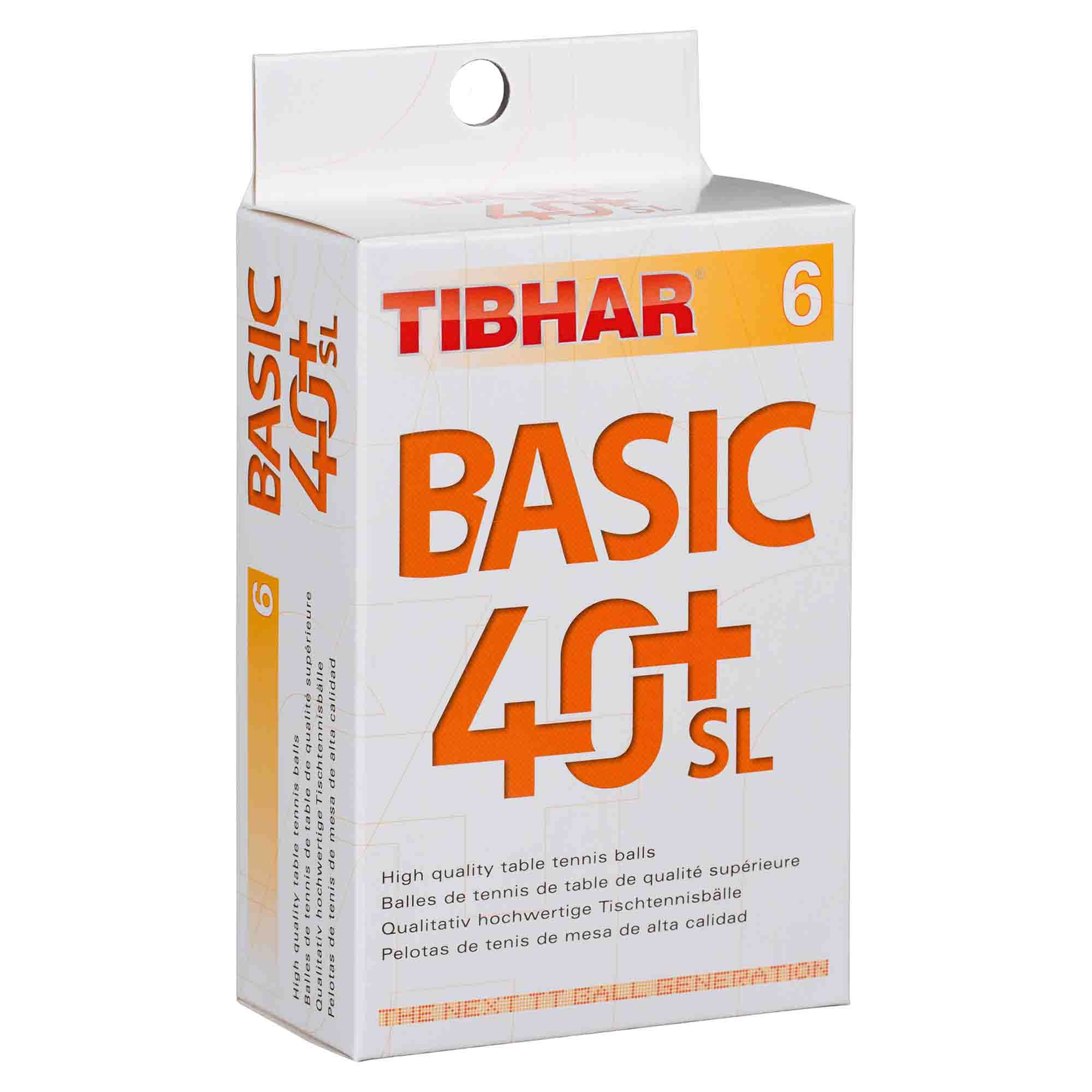 Tibhar Ball Basic 40+ SL 6er weiß