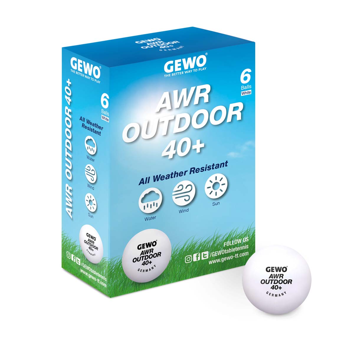 GEWO Ball AWR Outdoor 40+ 6er weiß